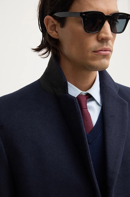 Шерстяное пальто Calvin Klein K10K113664 тёмно-синий