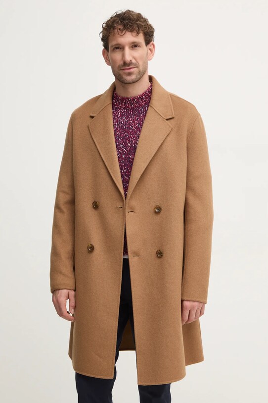 Guess płaszcz wełniany M4BL47.WGJU2 brązowy AW24