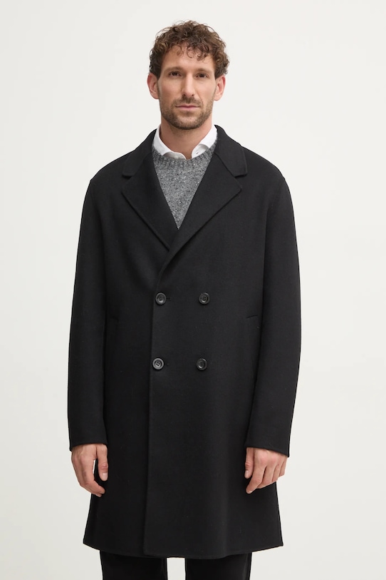 Guess płaszcz wełniany bez kaptura czarny M4BL47.WGJU2