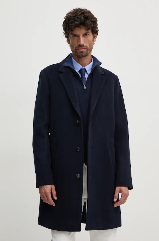 Vuneni kaput Tommy Hilfiger mornarsko plava MW0MW36611