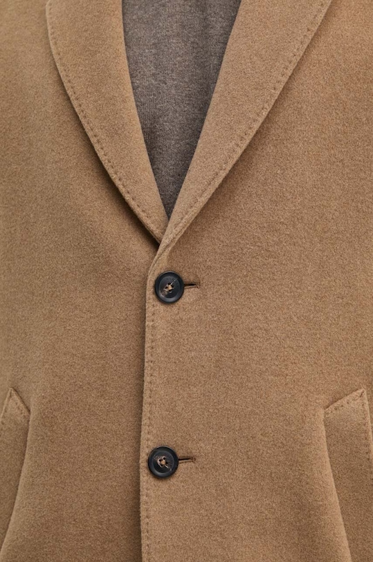 Μάλλινο παλτό Tommy Hilfiger μπεζ MW0MW36611