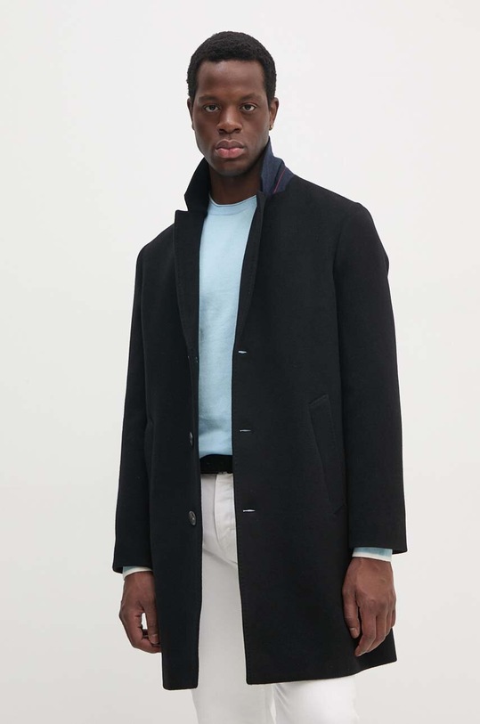 Tommy Hilfiger płaszcz wełniany czarny MW0MW36611