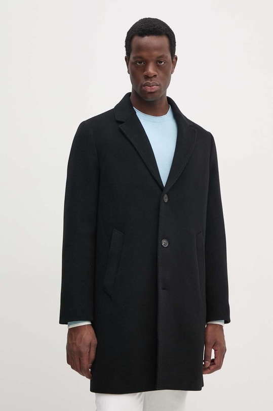 Tommy Hilfiger płaszcz wełniany MW0MW36611 czarny