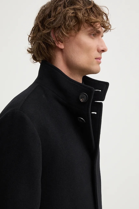 Tommy Hilfiger płaszcz wełniany MW0MW37956 czarny