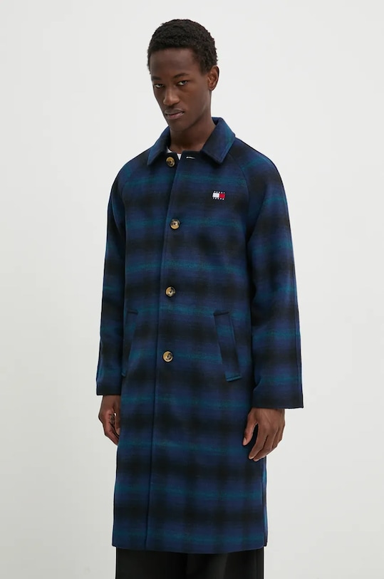 Kabát s příměsí vlny Tommy Jeans přechodné vícebarevná DM0DM20608