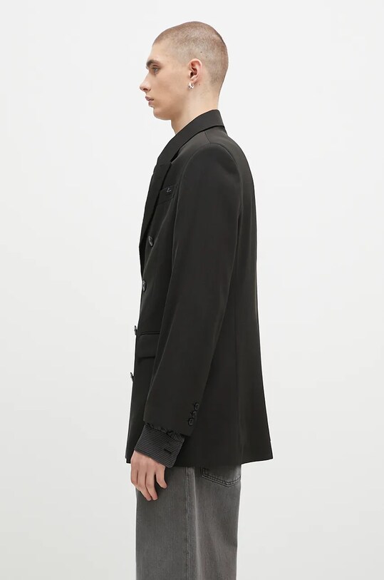 Martine Rose wool blazer Double Breasted Short Coat 328WT05006 black AW24