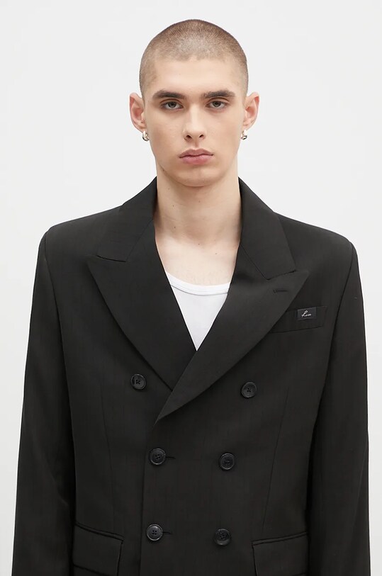 Martine Rose wool blazer Double Breasted Short Coat black 328WT05006
