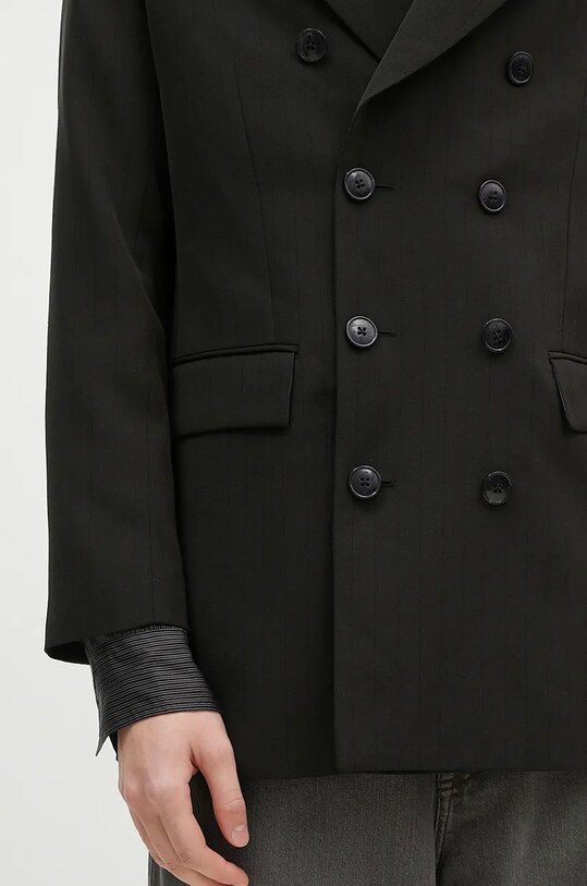 Martine Rose wool blazer Double Breasted Short Coat 328WT05006 black