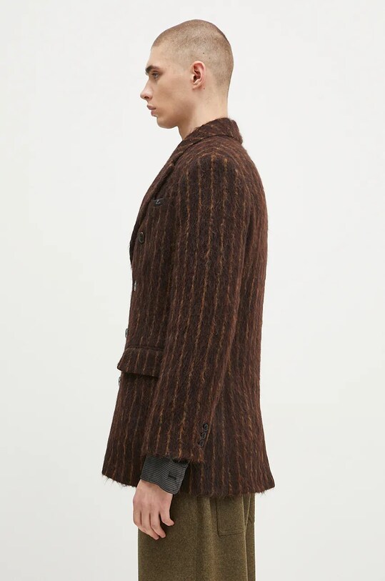 Vuneni kaput Martine Rose Double Breasted Short Coat 328WT02702 smeđa AW24