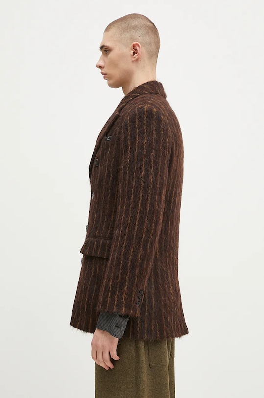 Martine Rose wool coat Double Breasted Short Coat 328WT02702 brown AW24