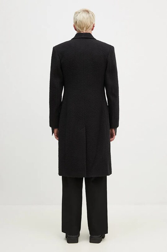 Дрехи Вълнено палто Martine Rose Double Breasted Shirt Overcoat 325WT07001 черен