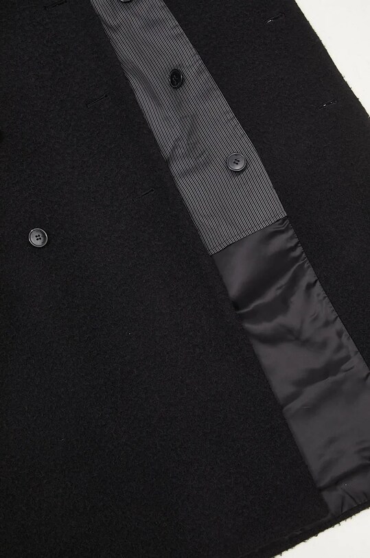Вълнено палто Martine Rose Double Breasted Shirt Overcoat 325WT07001 черен