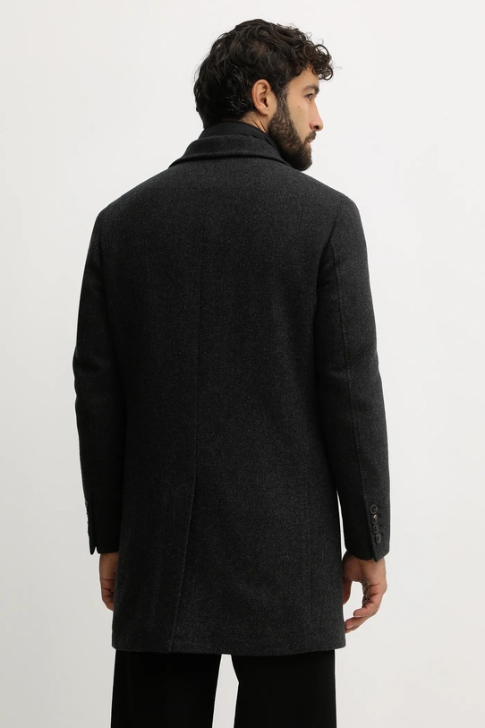 Odzież Hackett London płaszcz wełniany HM403241R szary