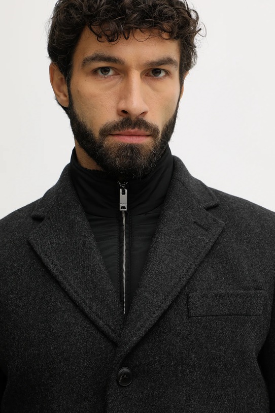 Hackett London płaszcz wełniany szary HM403241R