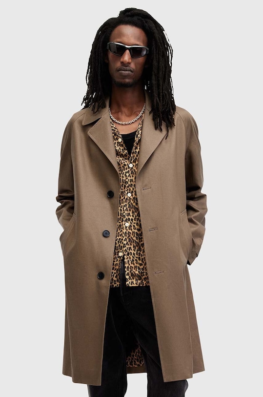 AllSaints palton MONTELL cu captuseala maro M020OB