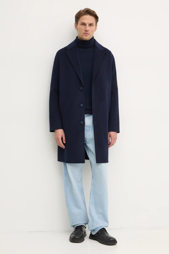 Μάλλινο παλτό FROM FUTURE MOU01372 σκούρο μπλε AW25