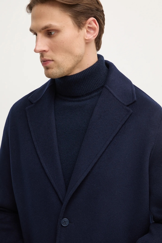 Μάλλινο παλτό FROM FUTURE σκούρο μπλε MOU01372