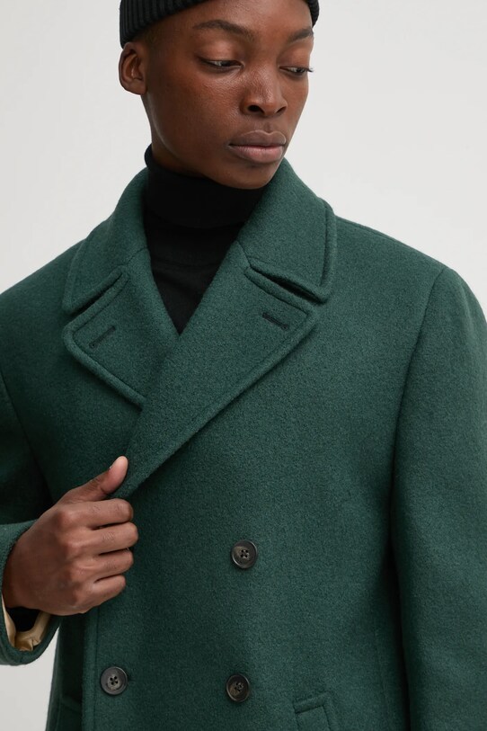 Вовняне пальто Drôle de Monsieur Le Manteau Laine зелений E.CT134.WO030.DGN