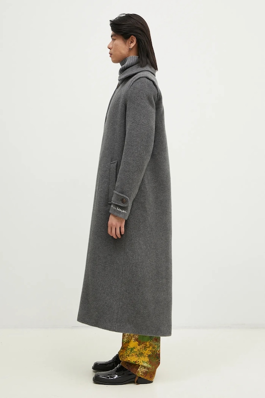 Вовняне пальто Fiorucci U01FMOCO244WO01GY01 сірий AW24