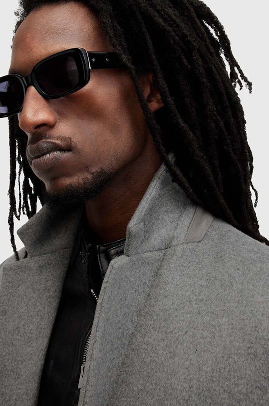 Пальто з домішкою вовни AllSaints HAL COAT M005OZ сірий AW24