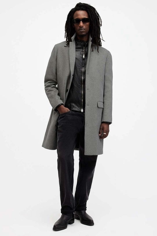 AllSaints płaszcz z domieszką wełny HAL COAT M005OZ