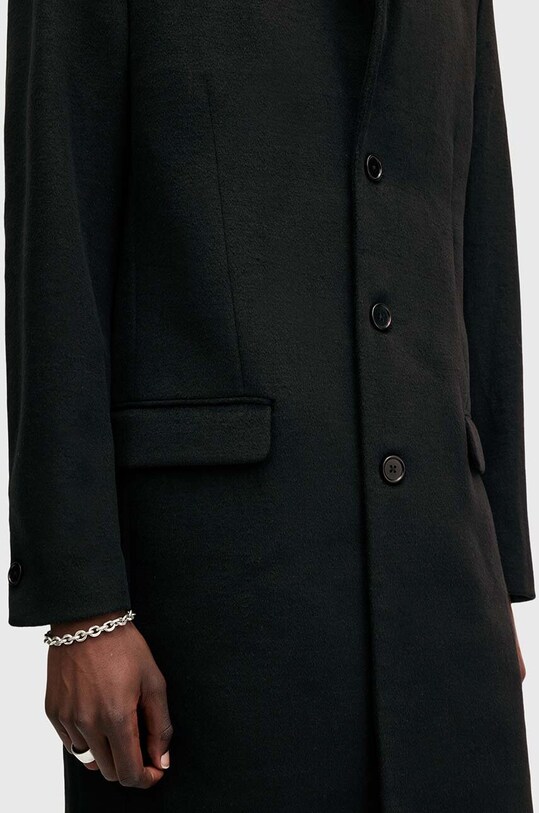 Îmbrăcăminte AllSaints palton din lana HAL COAT M005OZ negru