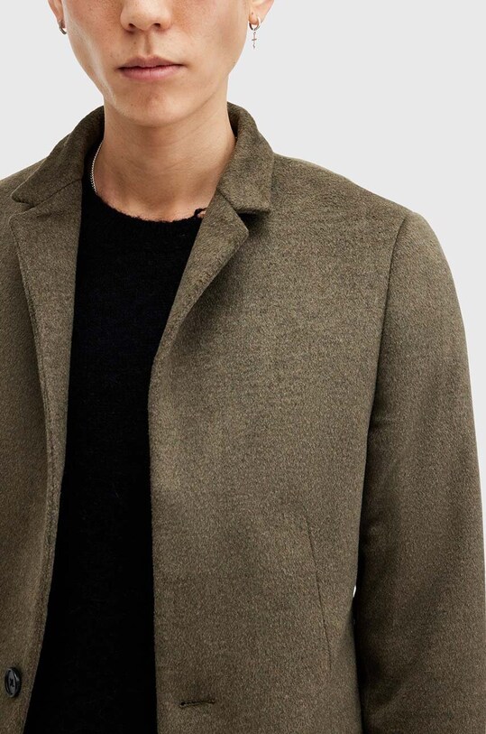 Пальто с примесью шерсти AllSaints HARGROVE COAT M038OB зелёный AW24