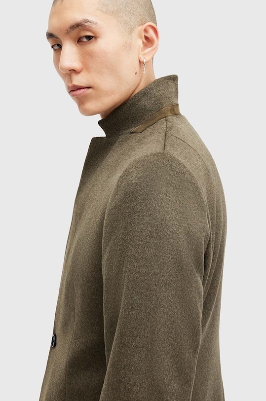 Îmbrăcăminte AllSaints palton din lana HARGROVE COAT M038OB verde