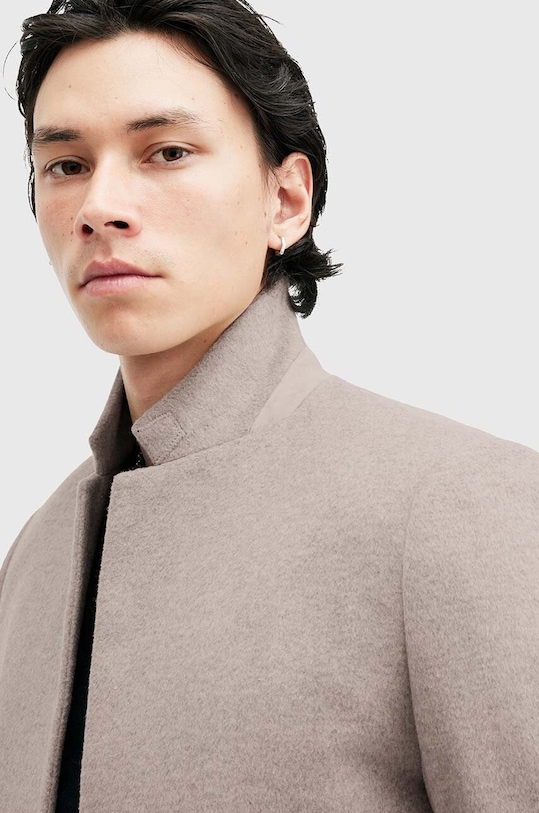 Παλτό από μείγμα μαλλιού AllSaints HARGROVE COAT M038OB γκρί AW24