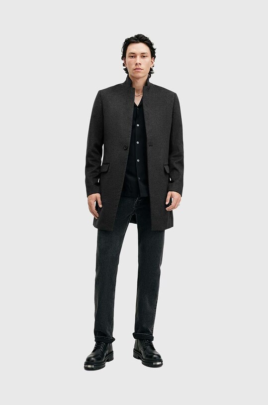 AllSaints płaszcz z domieszką wełny HARGROVE COAT M038OB
