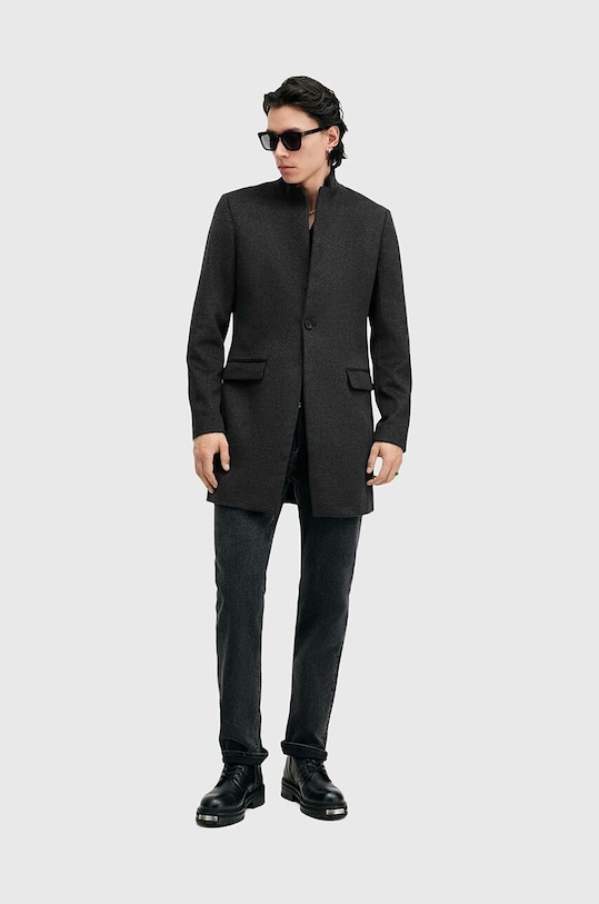 AllSaints płaszcz z domieszką wełny HARGROVE COAT M038OB