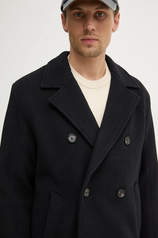 Vuneni kaput Abercrombie & Fitch KI132.4147.901 crna