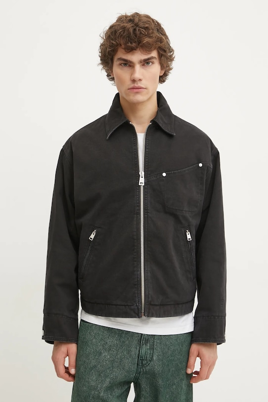 Études Studio geacă din denim cu captuseala negru H24MMOUT743