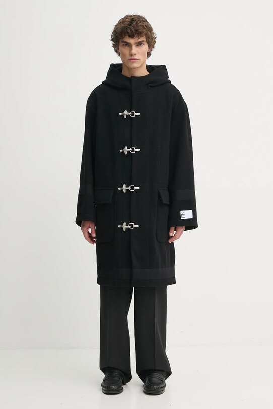 Шерстяное пальто Études Studio без подкладки чёрный H24MMOUT780