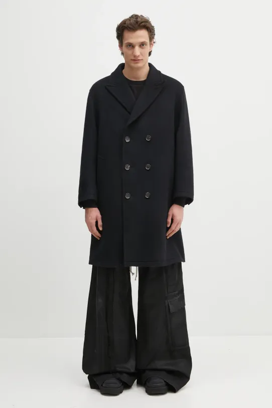 Шерстяное пальто Wacko Maria Double Breasted переходная модель чёрный 24FW.WMO.CO02