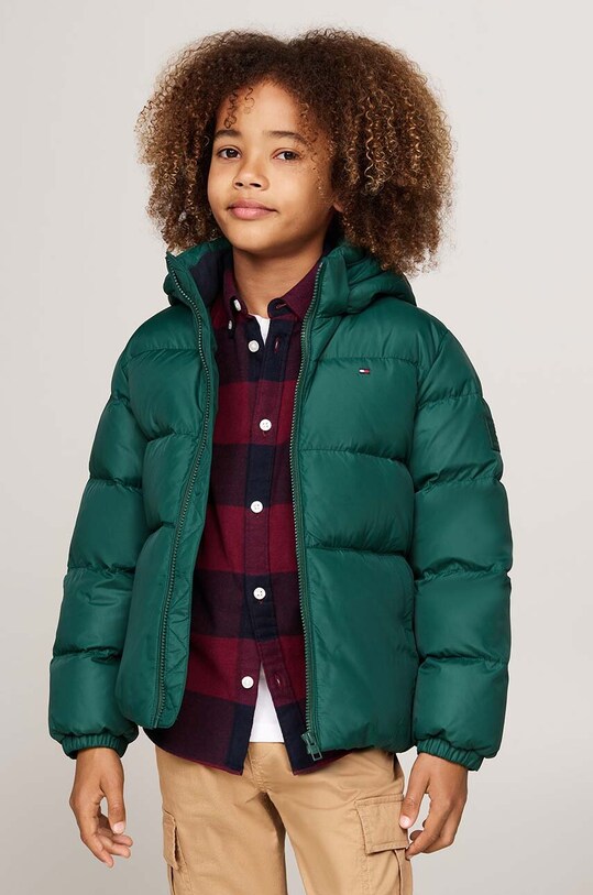 Дитяча куртка Tommy Hilfiger з утепленням зелений KB0KB08341.9BYH.128.176
