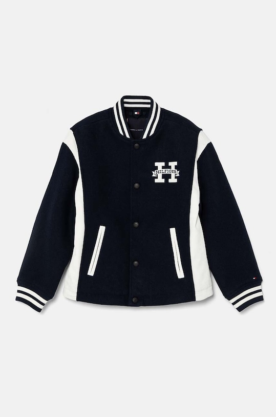 Tommy Hilfiger giacca bomber bambino/a con aggiunta di lana KB0KB09089.9BYH.128.176 blu navy AW24