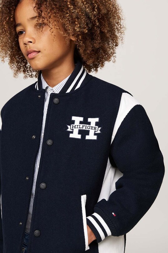 Tommy Hilfiger giacca bomber bambino/a con aggiunta di lana KB0KB09089.9BYH.128.176 blu navy
