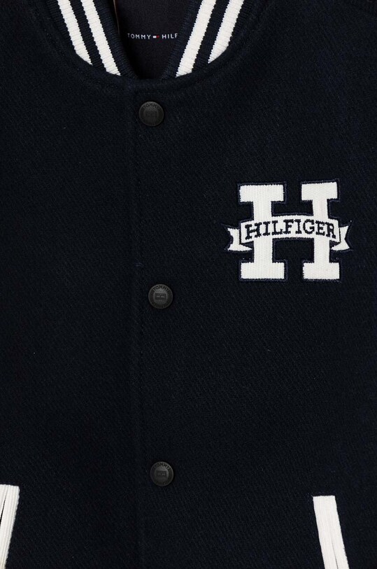Детская куртка-бомбер с примесью шерсти Tommy Hilfiger тёмно-синий KB0KB09089.9BYH.128.176