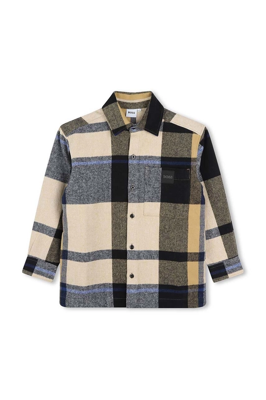 BOSS camicia di cotone per bambini J51129.162.174 beige AW24