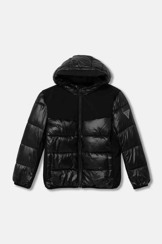 Dječja jakna Guess s kapuljačom crna L4BL12.WEGY0.9BYH