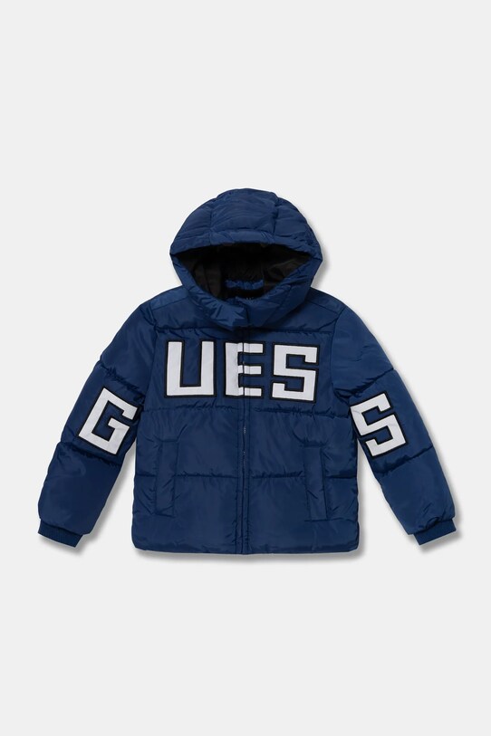 Dječja jakna Guess s kapuljačom mornarsko plava N4BL04.WB240.9BYH