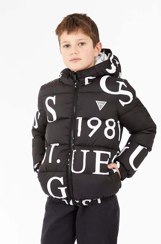 Dětská bunda Guess s podšívkou černá H4BJ05.WCFM0.9BYH