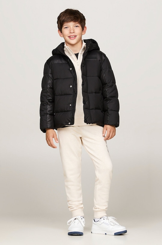 Dječja jakna Tommy Hilfiger crna KB0KB09207.9BYH.104.122