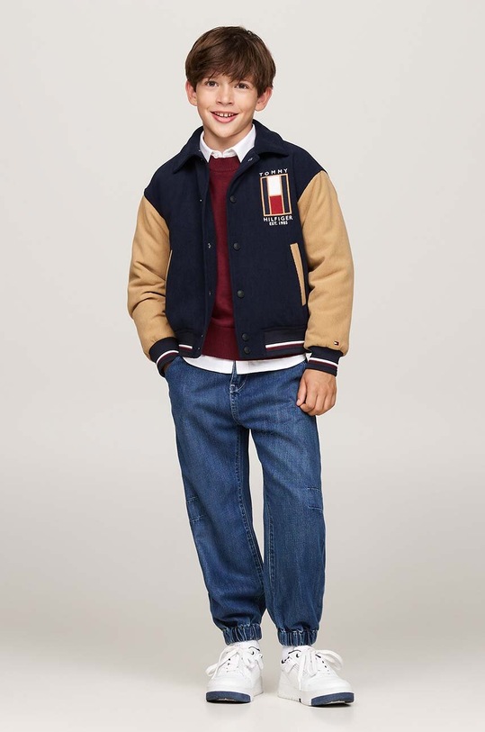 Dječja bomber jakna Tommy Hilfiger bež KB0KB09403.9BYH.128.176