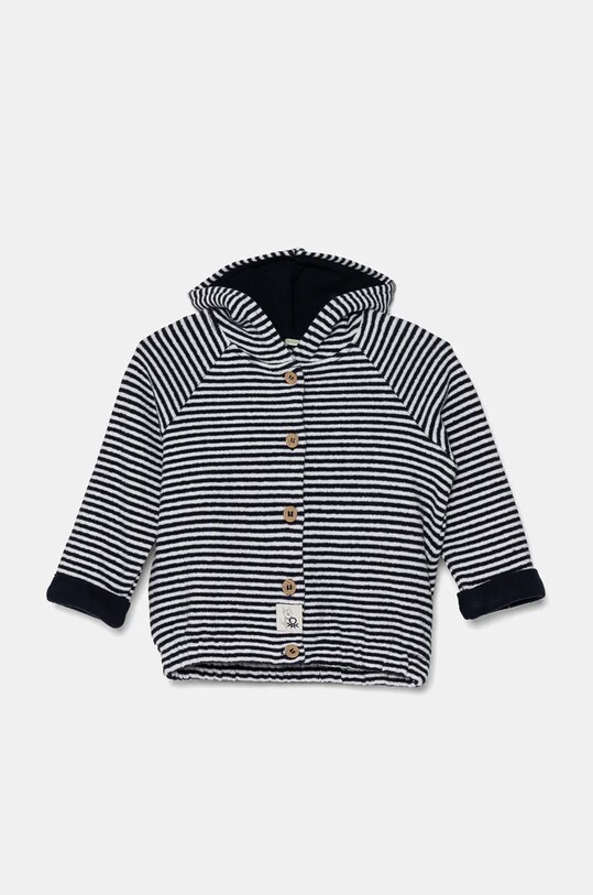 Кофта для немовлят United Colors of Benetton з капюшоном темно-синій 3KZMA501B.W.Seasonal