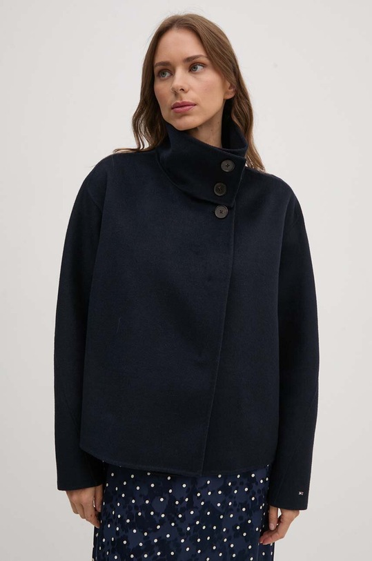 Tommy Hilfiger kurtka wełniana WW0WW42138 granatowy