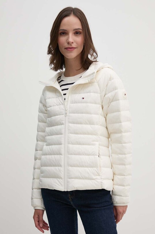 Пухено яке Tommy Hilfiger лека изолация бежов WW0WW42350