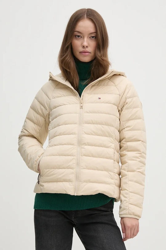 Péřová bunda Tommy Hilfiger přechodné béžová WW0WW42350