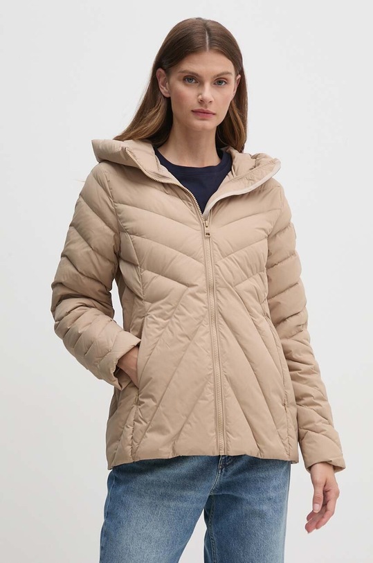 Péřová bunda Tommy Hilfiger přechodné béžová WW0WW42623